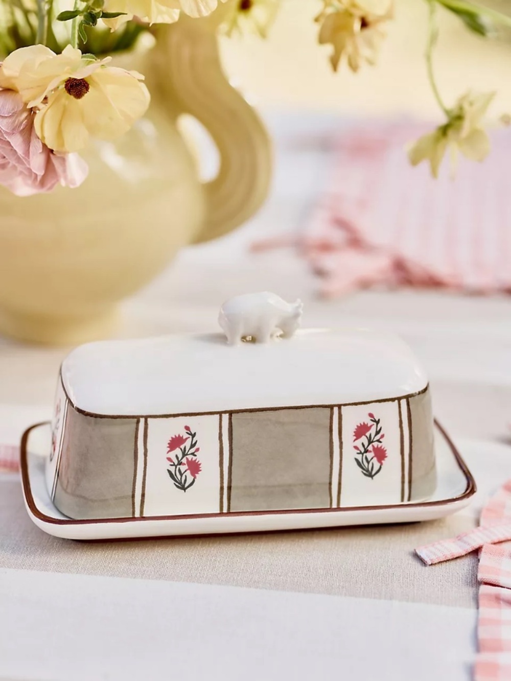 Anthropologie Millie stoneware Cow Butter DISH